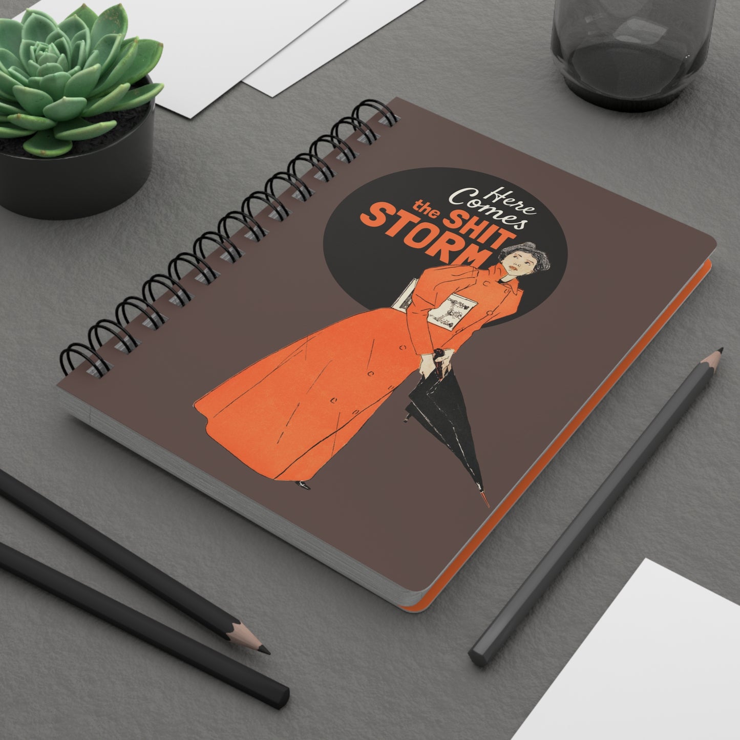 Here Comes the Shit Storm | Retro Art Spiral Notebook