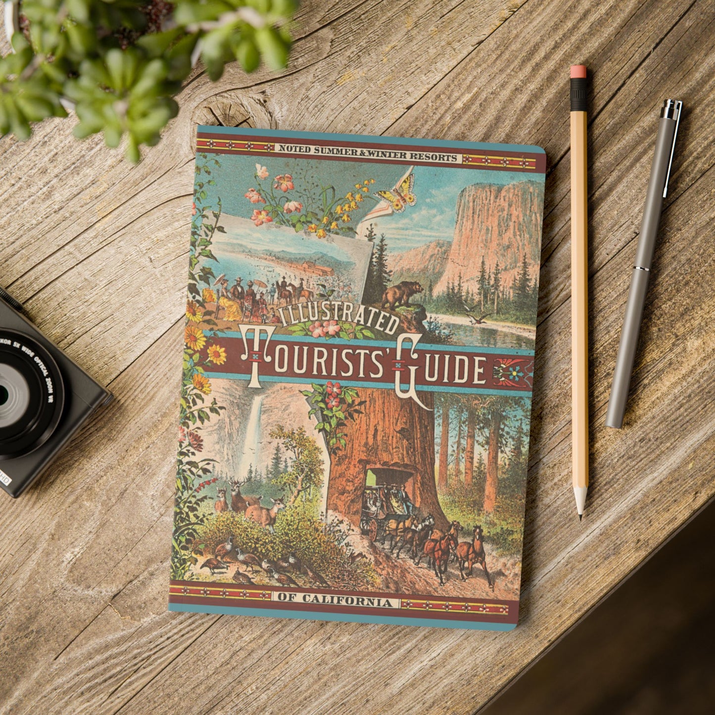 California Vintage Tourist Guide | Softcover Journal with Inside Illustrations