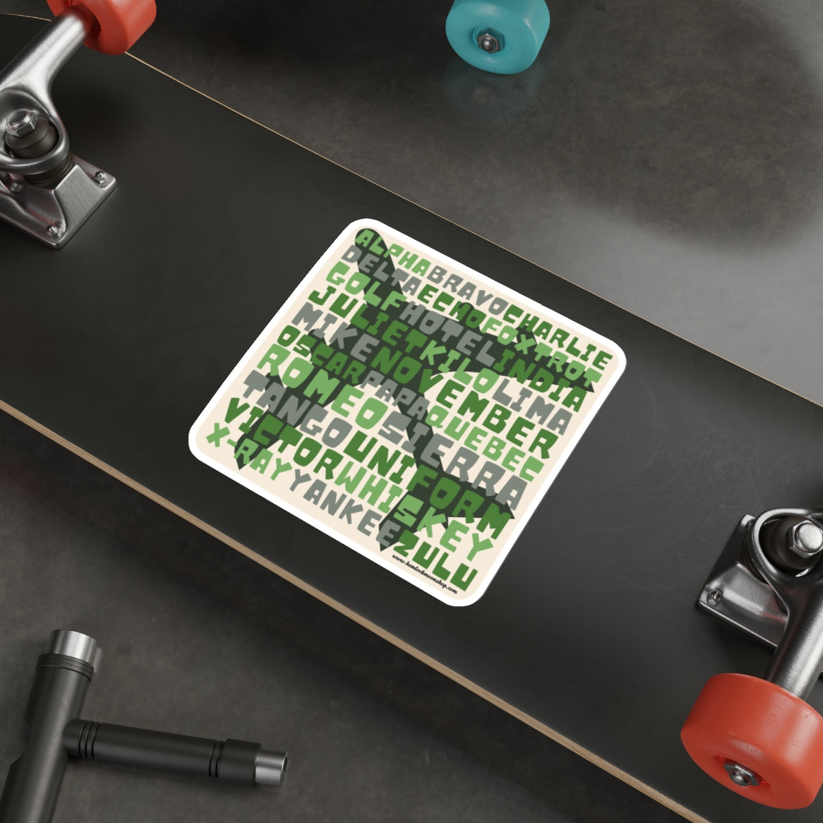 Green Retro Aviation Alphabet Sticker :: All-Weather, Water-Resistant Vinyl (5 sizes)