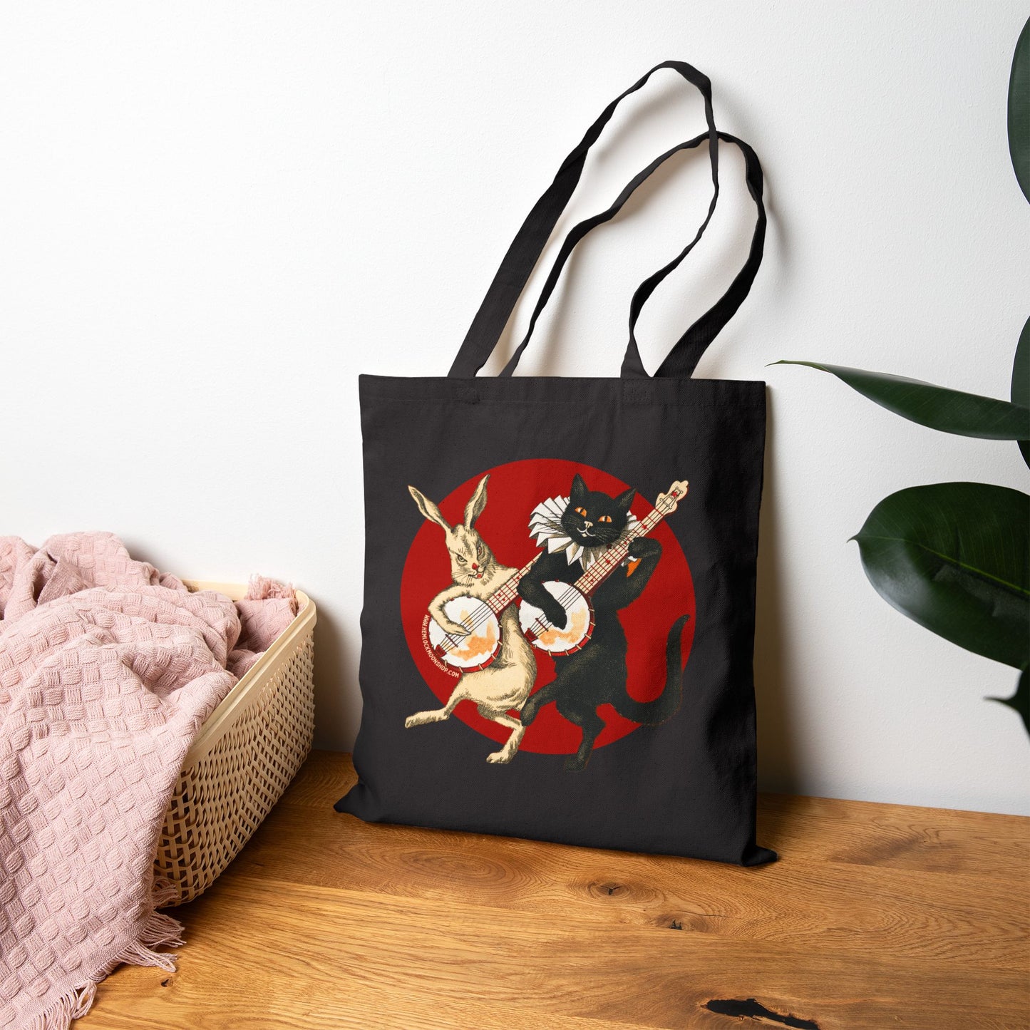 Black Cat & White Rabbit | Dueling Banjos Tote Bag