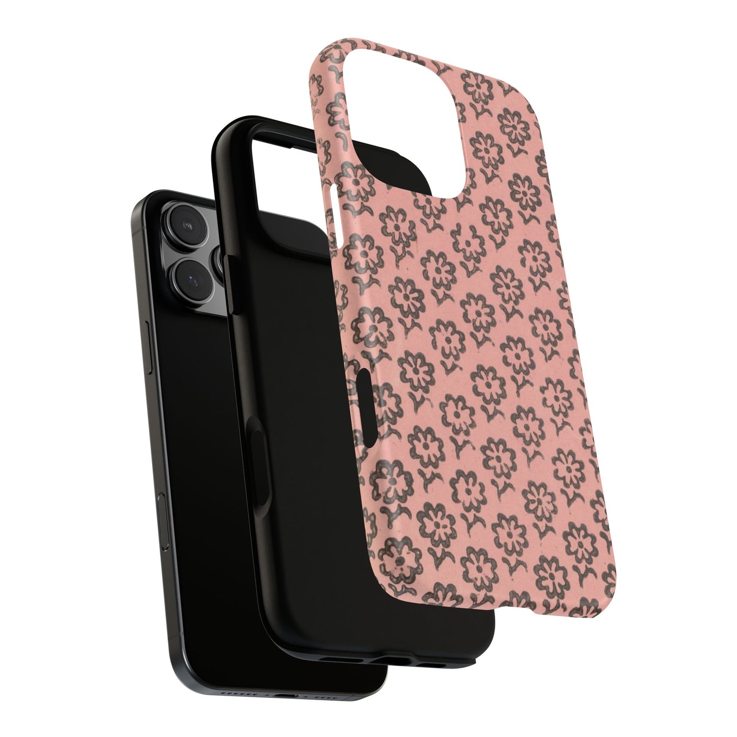 Dutch Pink & Brown Scattered Pattern Floral iPhone Case