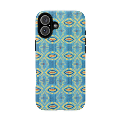 Turquoise Retro Geometric iPhone Case