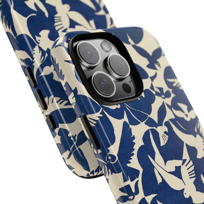 Blue Sky Birds Flying Retro iPhone Case
