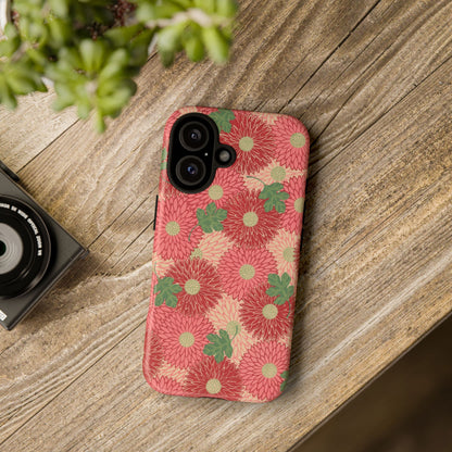 Pink Chrysanthemums Vintage iPhone Case