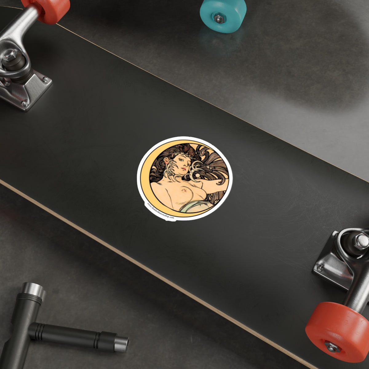 Witch Moon Art Nouveau Sticker :: Alphonse Mucha :: All-Weather, Water-Resistant Vinyl (5 sizes)