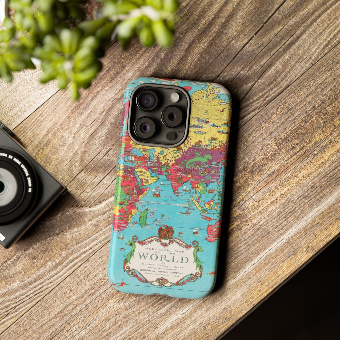 Map of the World Retro Travel iPhone Case