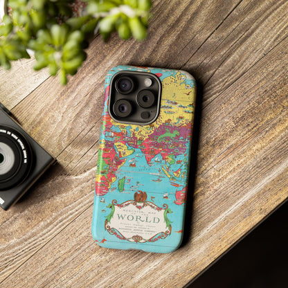 Map of the World Retro Travel iPhone Case