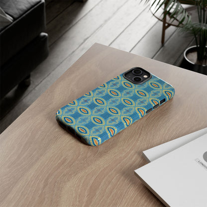 Turquoise Retro Geometric iPhone Case