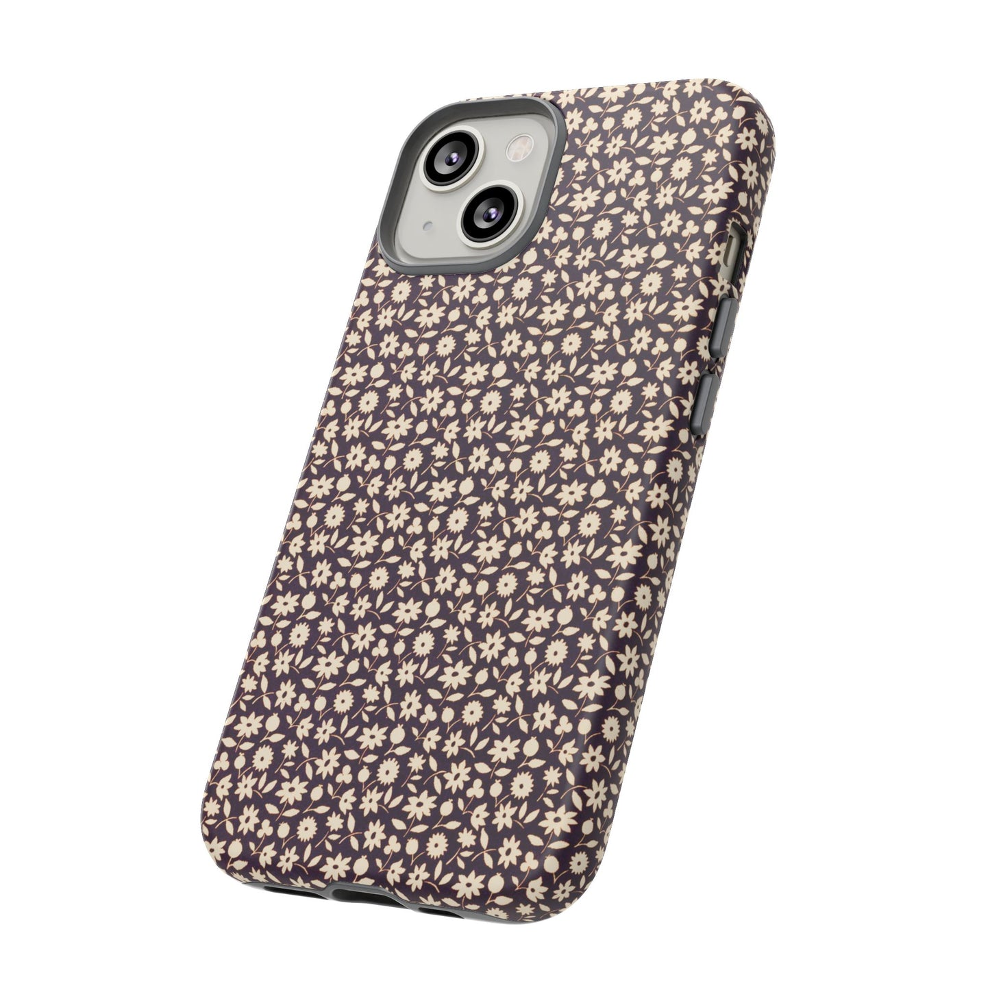 Coffee and Cream Vintage Floral Pattern iPhone Case