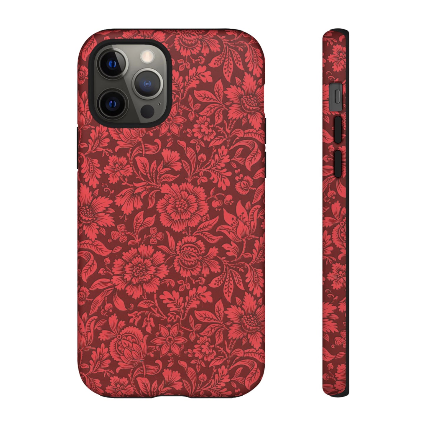 Vintage Crimson Floral Botanical iPhone Case