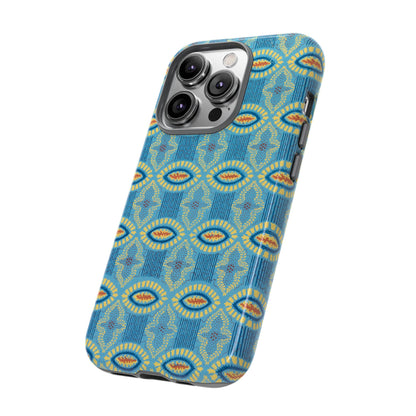 Turquoise Retro Geometric iPhone Case