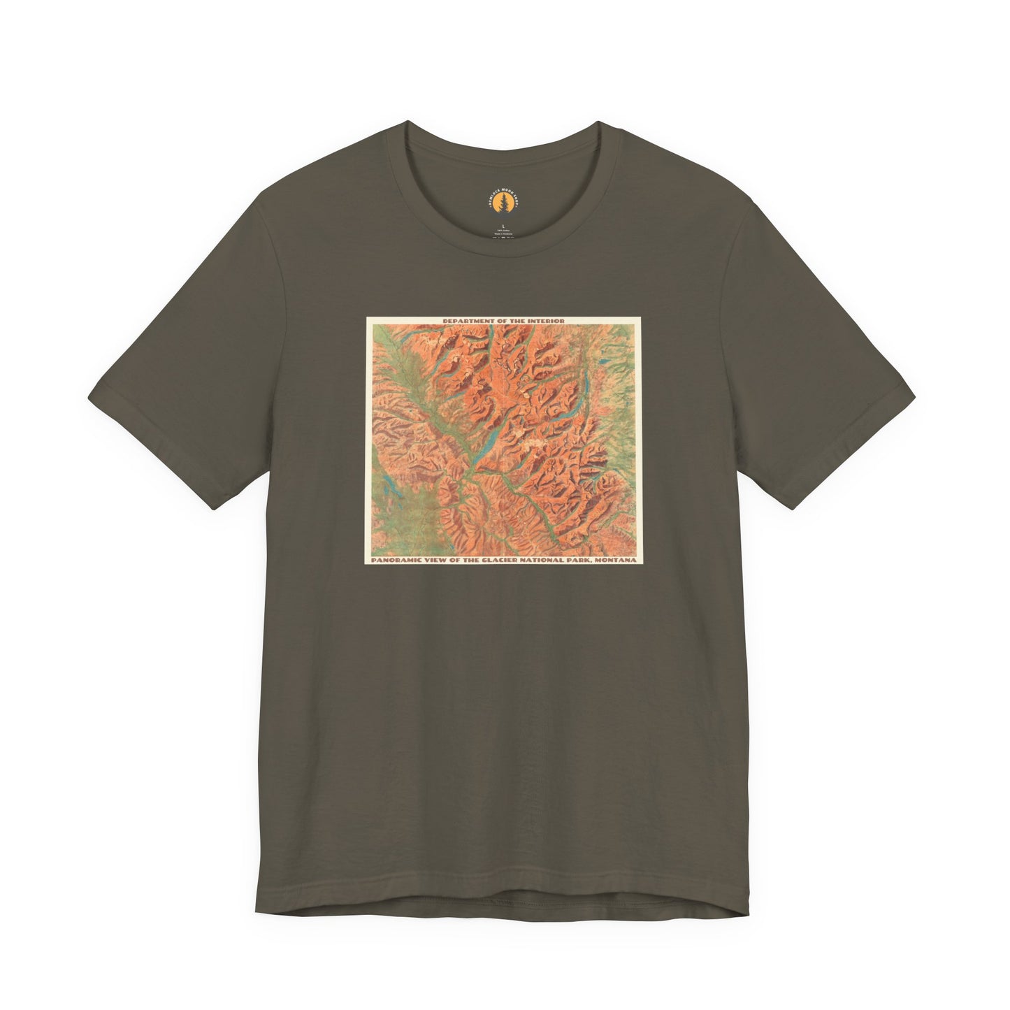 Glacier National Park Vintage Map Tee