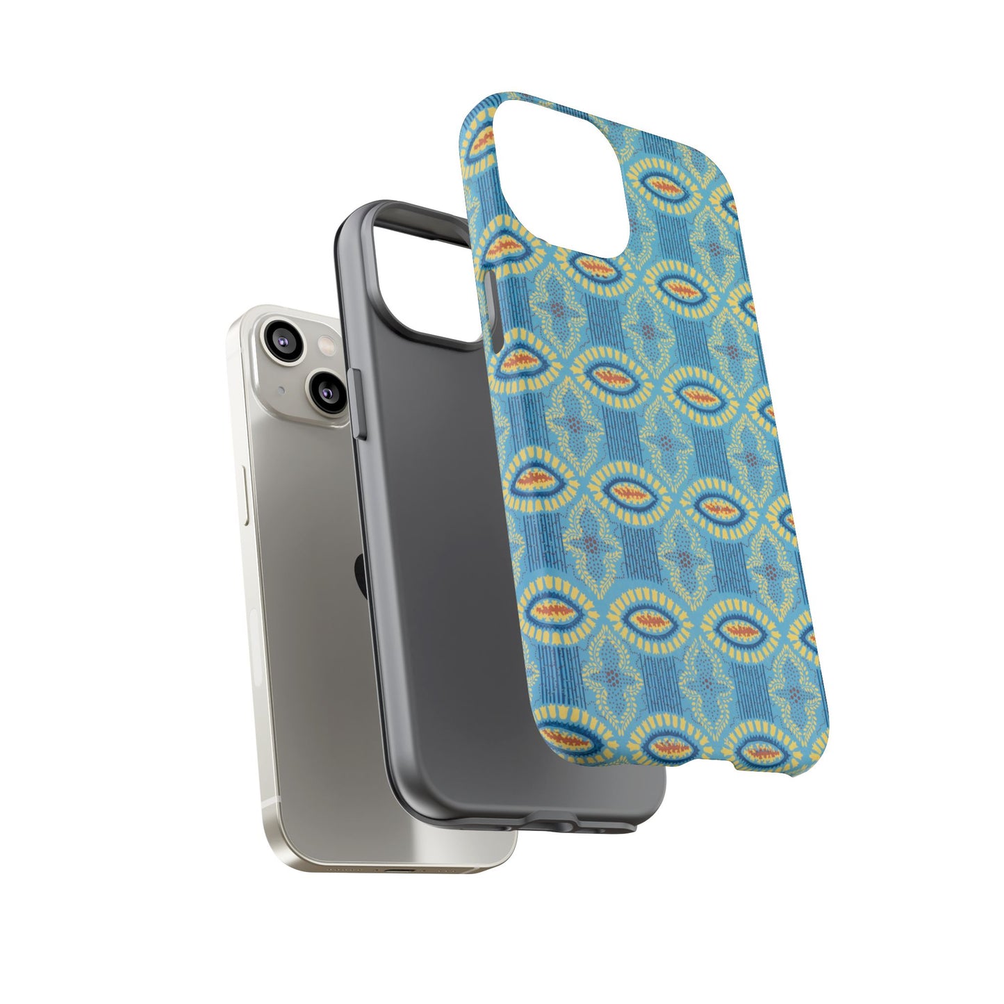 Turquoise Retro Geometric iPhone Case