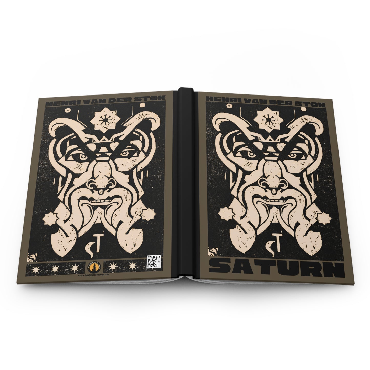 Saturn Hardcover Journal | Henri van der Stok's Planet Masks No. 006