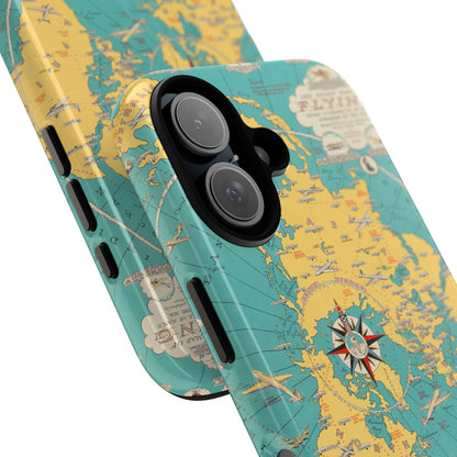 Map of Flying Retro iPhone Case