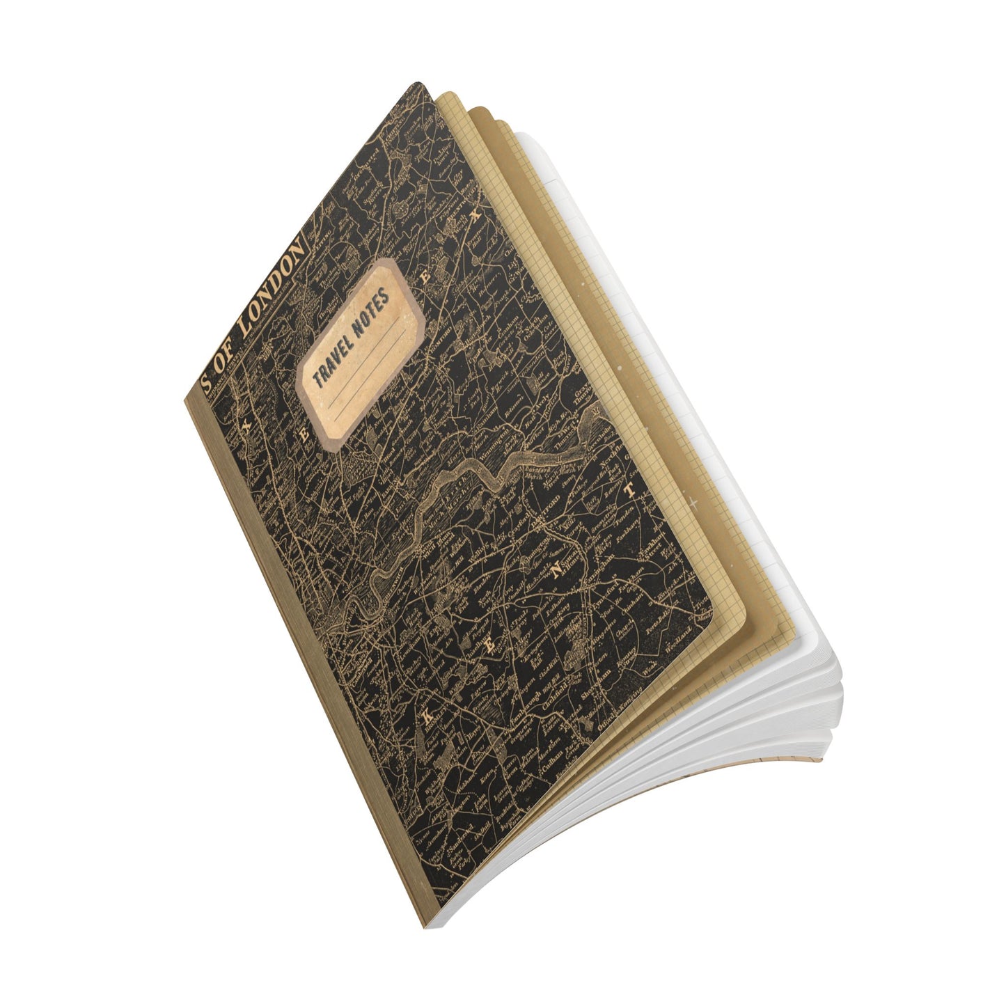 London Vintage Map | Softcover Travel Journal with Inside Illustrations