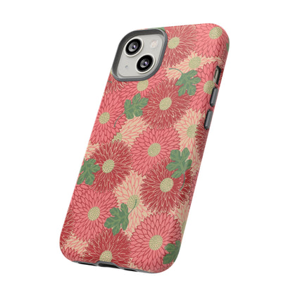 Pink Chrysanthemums Vintage iPhone Case