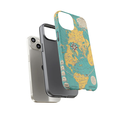 Map of Flying Retro iPhone Case