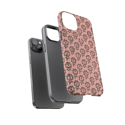 Dutch Pink & Brown Scattered Pattern Floral iPhone Case