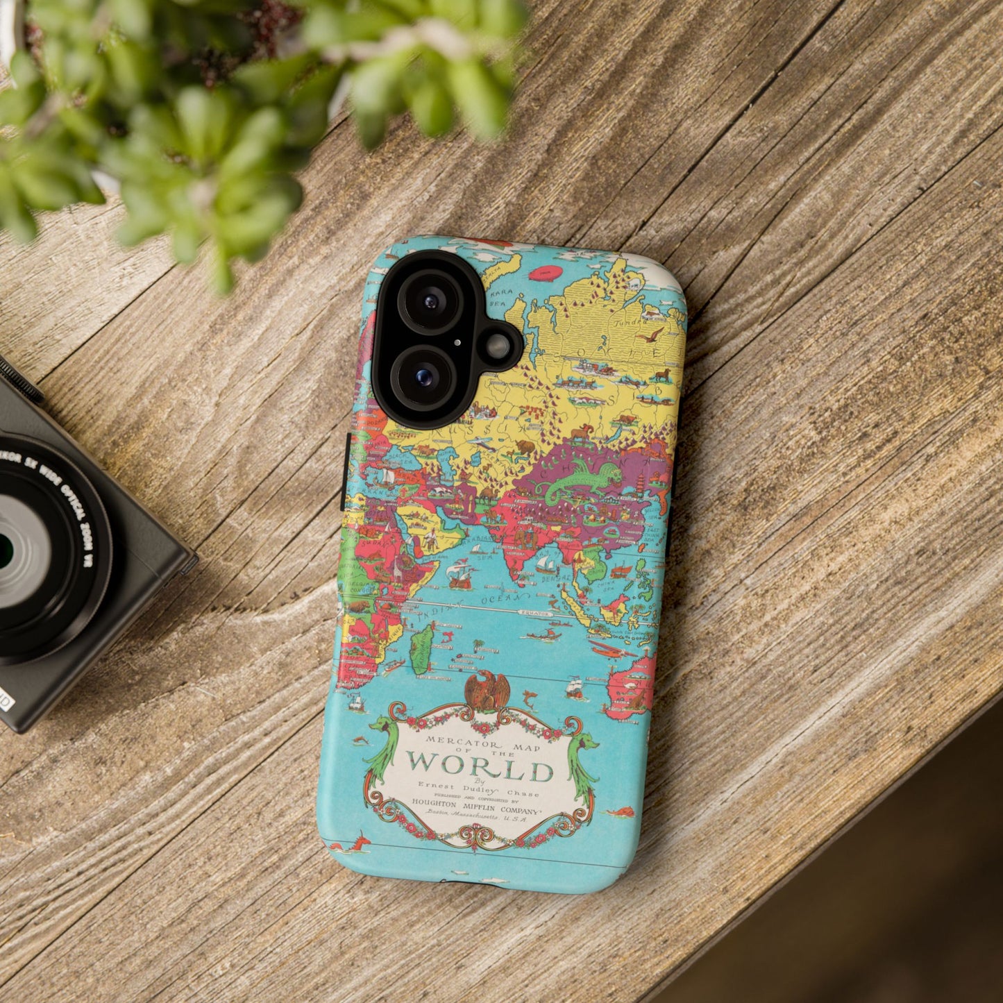Map of the World Retro Travel iPhone Case