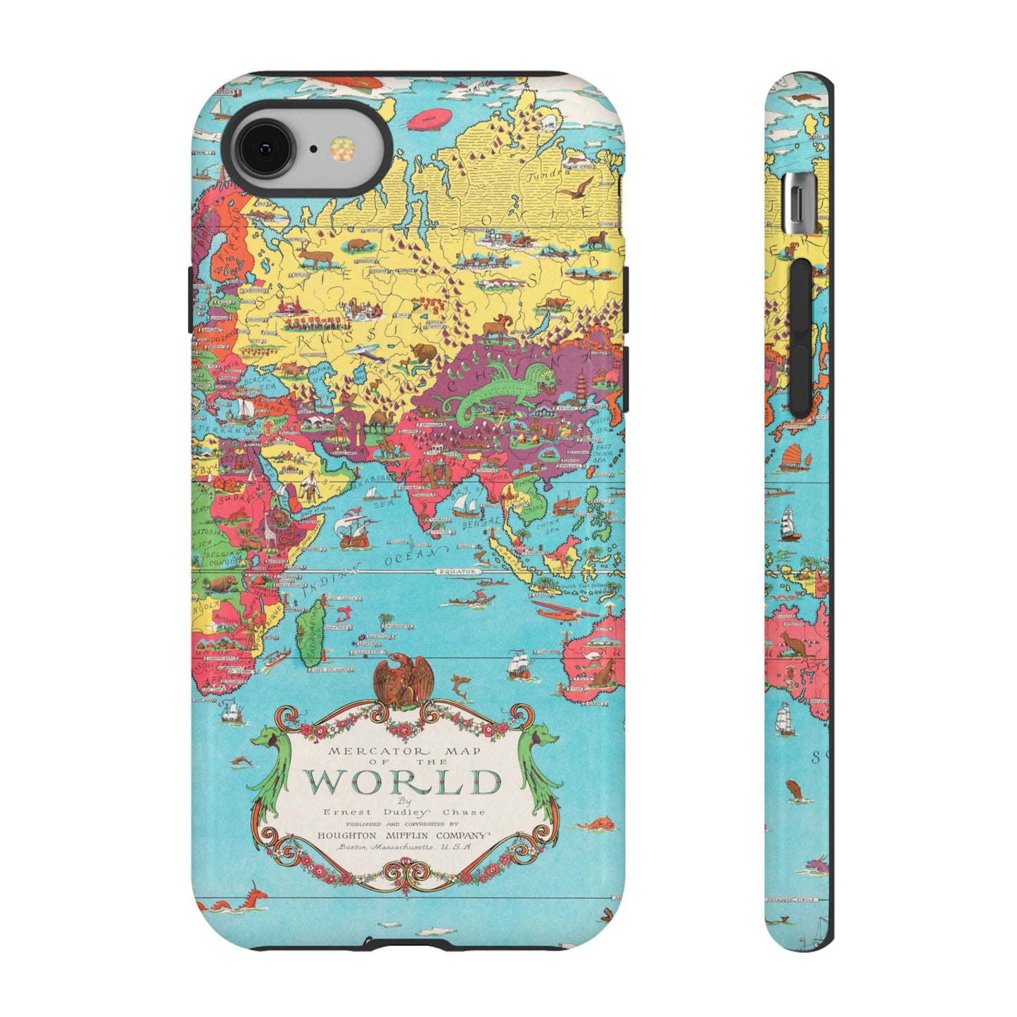 Map of the World Retro Travel iPhone Case