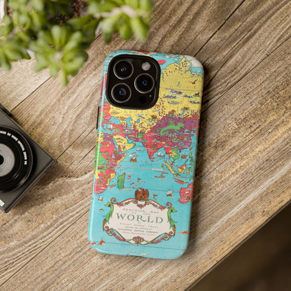 Map of the World Retro Travel iPhone Case