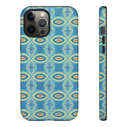 Turquoise Retro Geometric iPhone Case