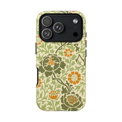 Olive & Orange Vintage Botanical iPhone Case