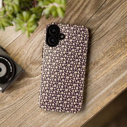 Coffee and Cream Vintage Floral Pattern iPhone Case