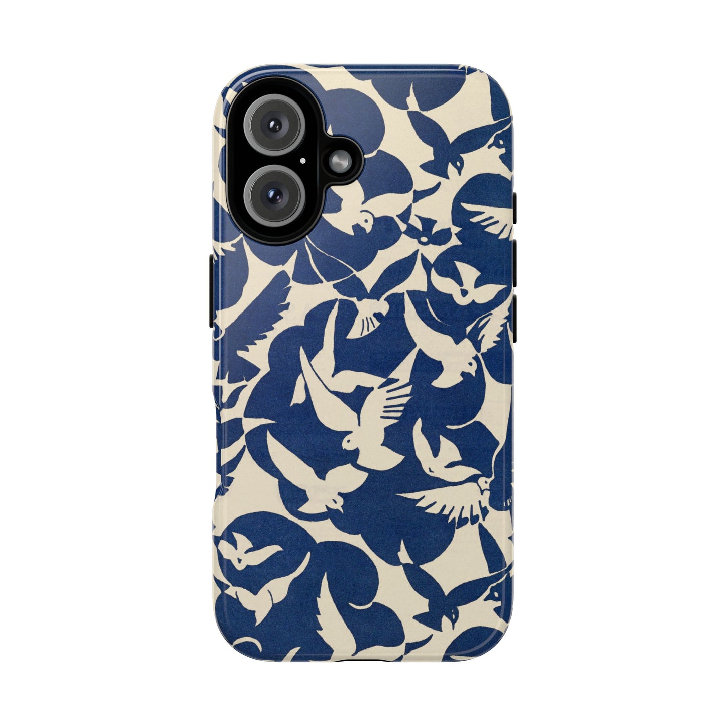 Blue Sky Birds Flying Retro iPhone Case