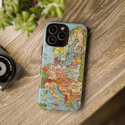 Wanderlust Vintage Map of Europe iPhone Case
