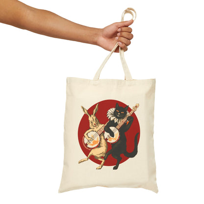 Black Cat & White Rabbit | Dueling Banjos Tote Bag