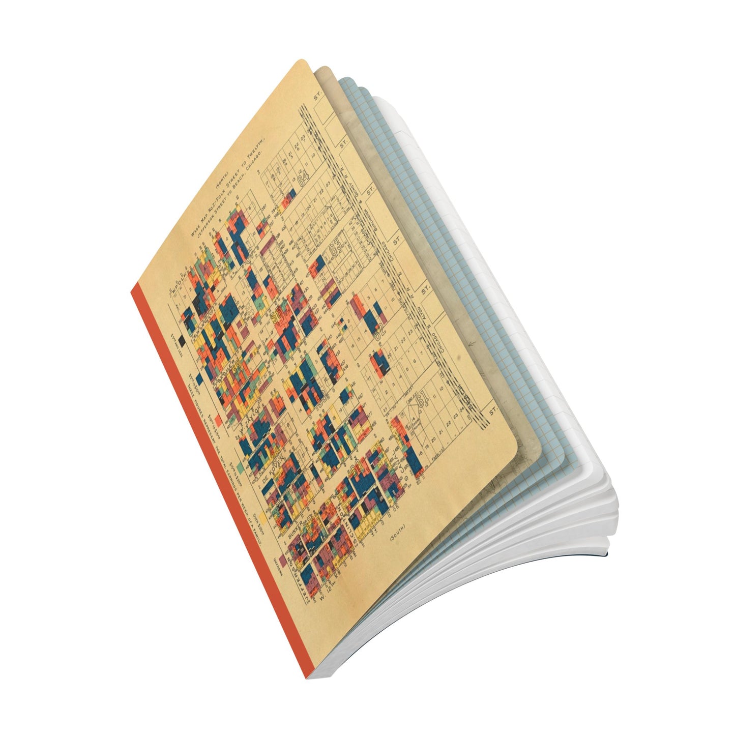 Chicago Vintage Wage Map | Softcover Notebook with Inside Maps
