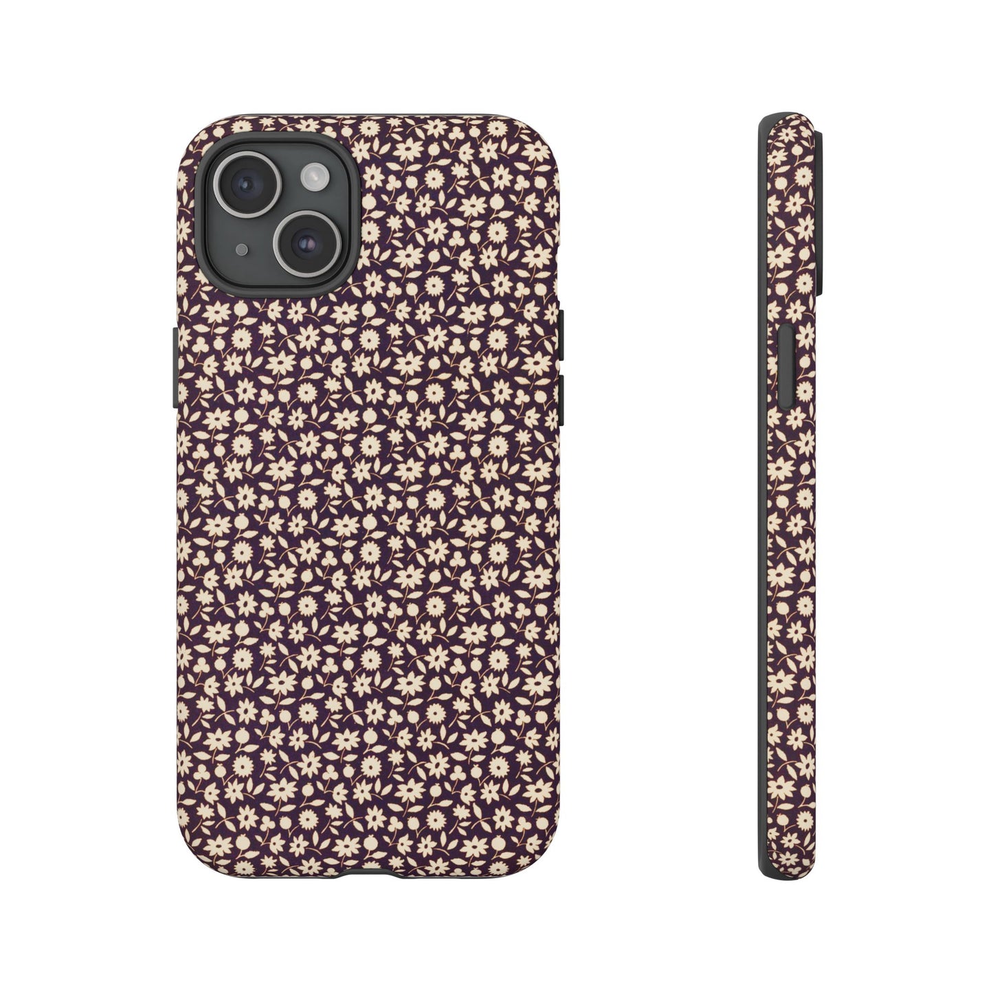 Coffee and Cream Vintage Floral Pattern iPhone Case
