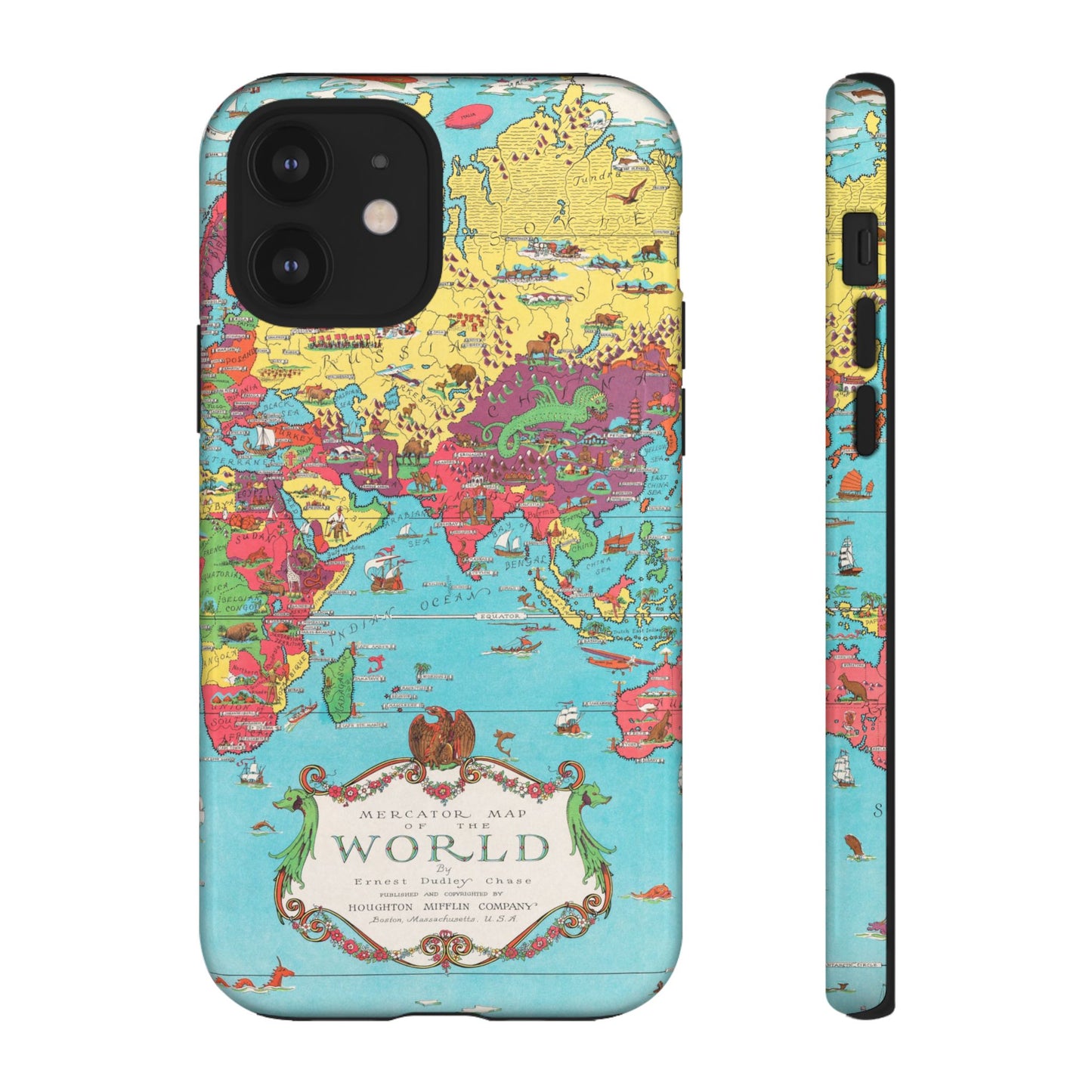 Map of the World Retro Travel iPhone Case