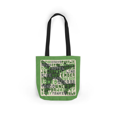 Green Aviation Alphabet Tote Bag (3 sizes)