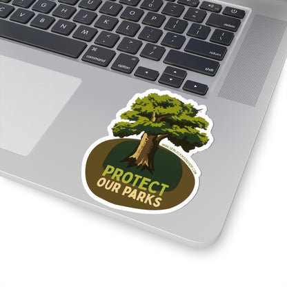Green Tree Protect Our Parks Sticker (4 sizes)