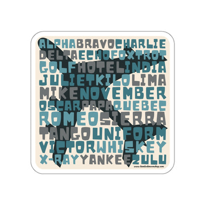 Blue Retro Aviation Alphabet Sticker :: All-Weather, Water-Resistant Vinyl (5 sizes)