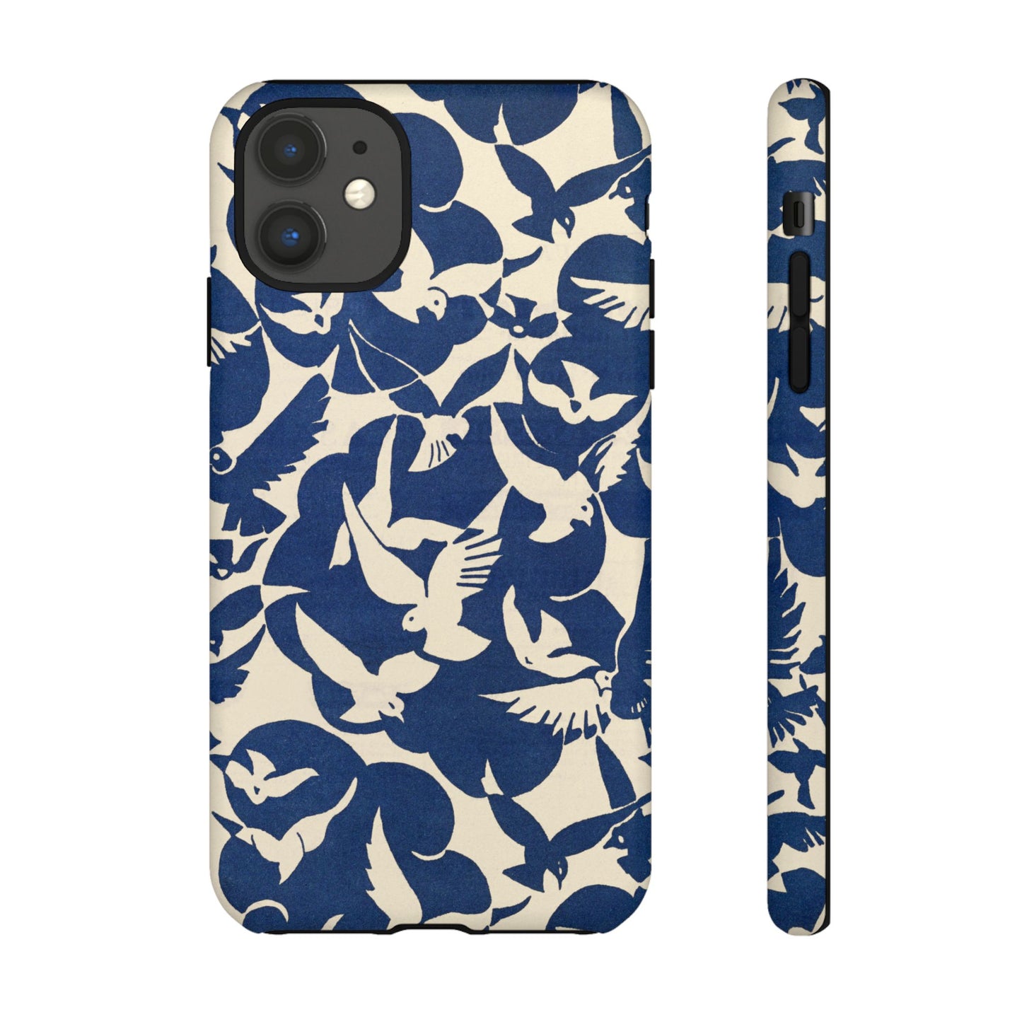 Blue Sky Birds Flying Retro iPhone Case