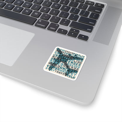 Retro Blue Aviation Alphabet Stickers (4 sizes)