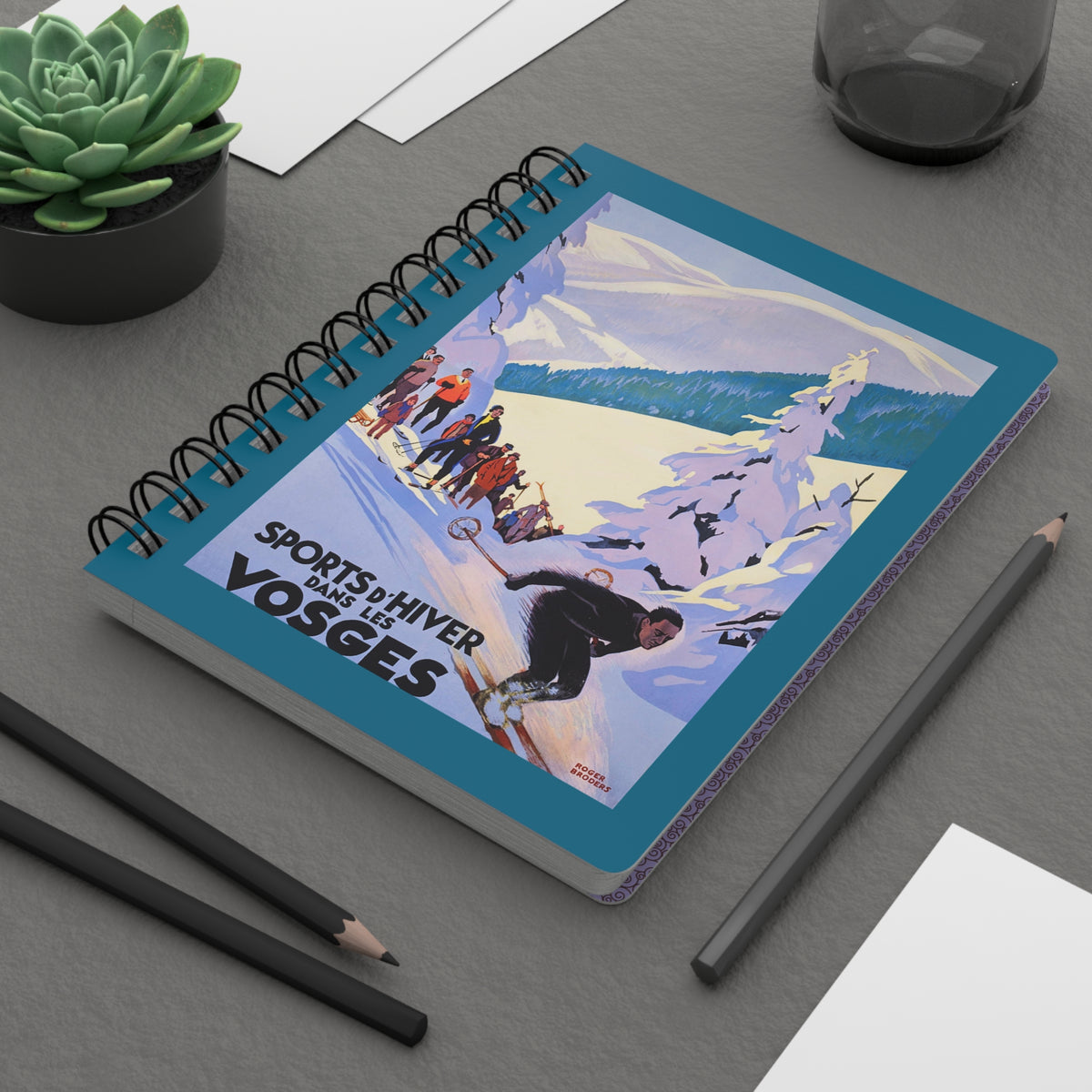 Vosges Mountains Vintage Ski Journal  |  Winter Sports Spiral Travel Notebook