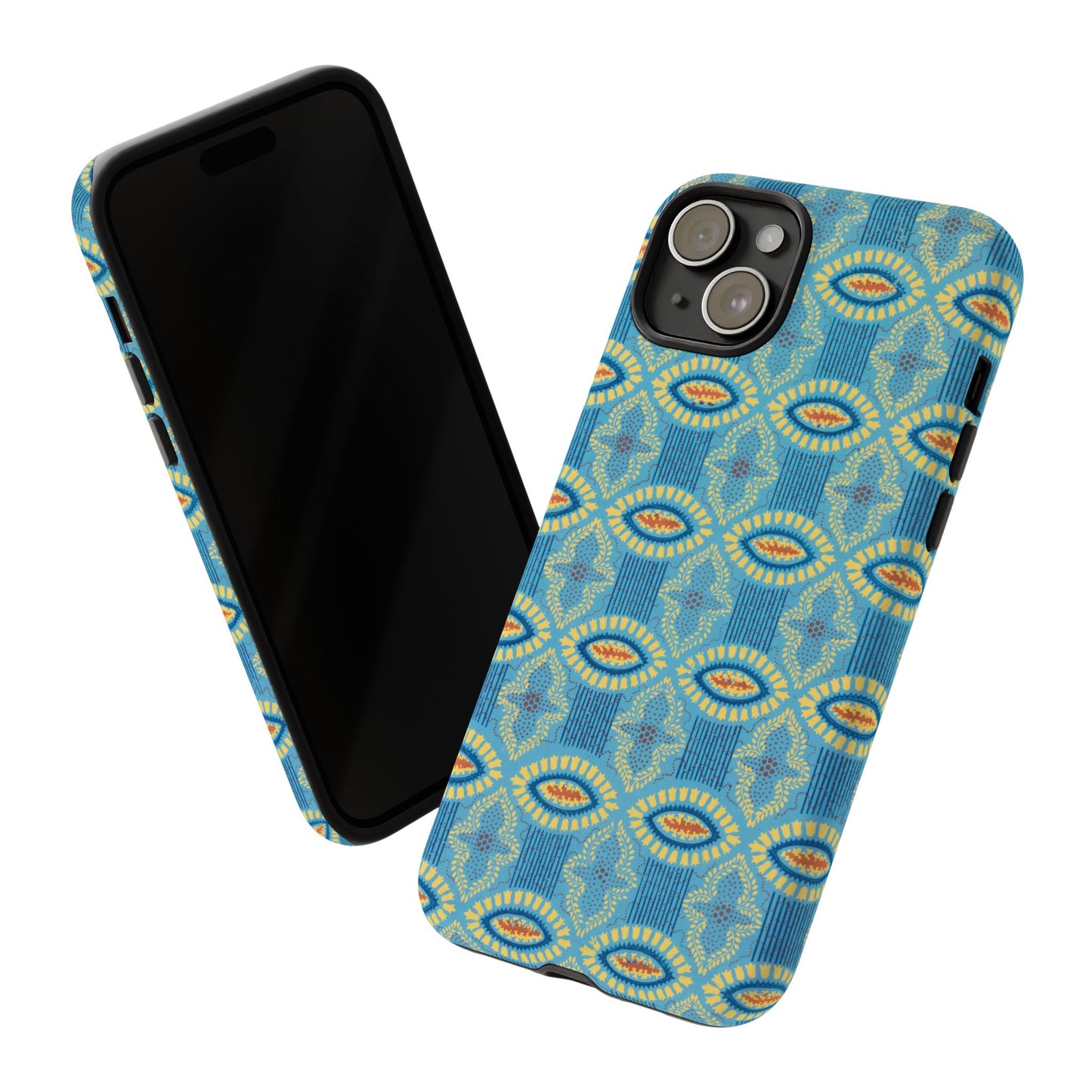 Turquoise Retro Geometric iPhone Case