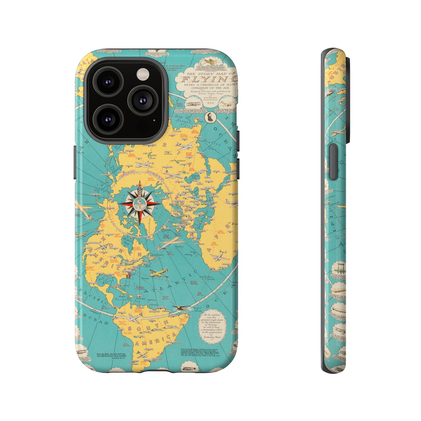 Map of Flying Retro iPhone Case