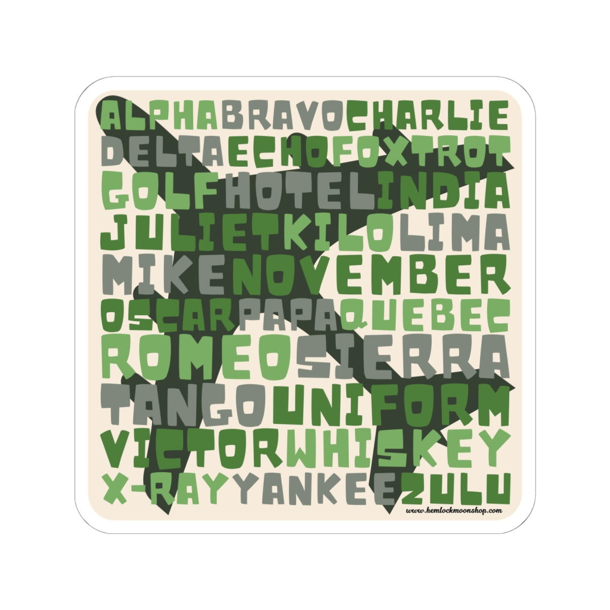 Retro Green Aviation Alphabet Stickers (4 sizes)