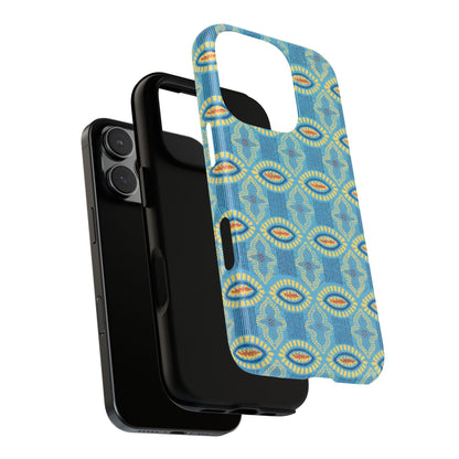 Turquoise Retro Geometric iPhone Case