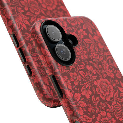 Vintage Crimson Floral Botanical iPhone Case