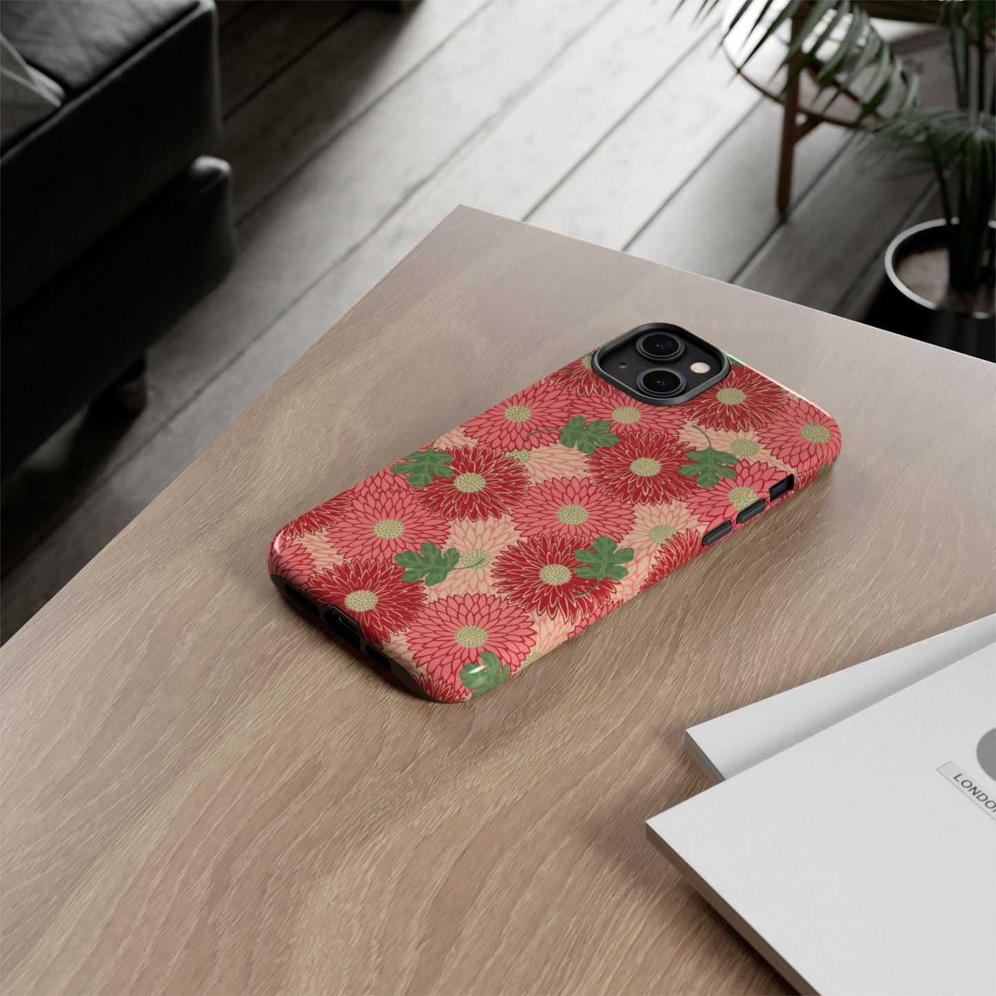 Pink Chrysanthemums Vintage iPhone Case