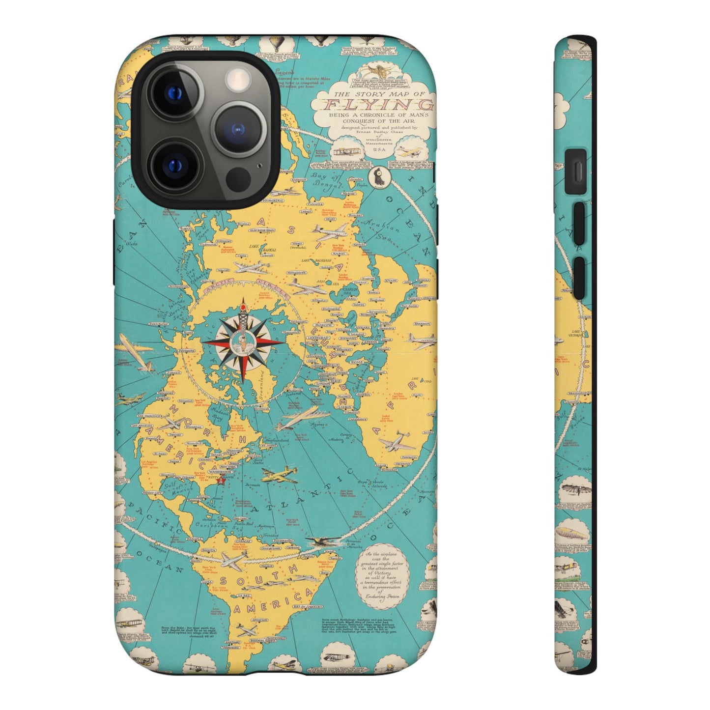 Map of Flying Retro iPhone Case