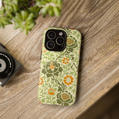 Olive & Orange Vintage Botanical iPhone Case