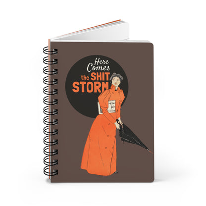 Here Comes the Shit Storm | Retro Art Spiral Notebook